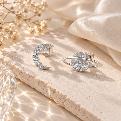 The Saturn & Crescent Studs